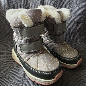 Carter's Quilted Polka Dot Boots - Black and Cream